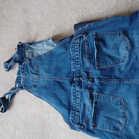 Maternity Overalls XL Blue Jeans Denim Spandex - Picture 9 of 10